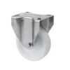 Rueda Fija Blanca de Acero Inoxidable - 400 KG